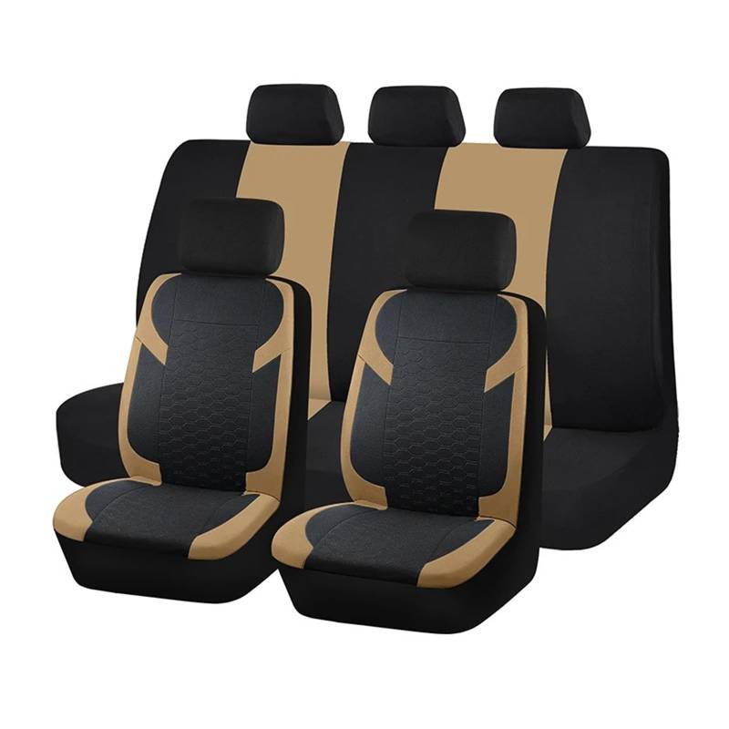 Autositzbezüge Universal Polyester Autositzbezug Für Die Meisten Autos SUV Van Sitzschutz Auto Schonbezüge(Beige) von FRVVPL