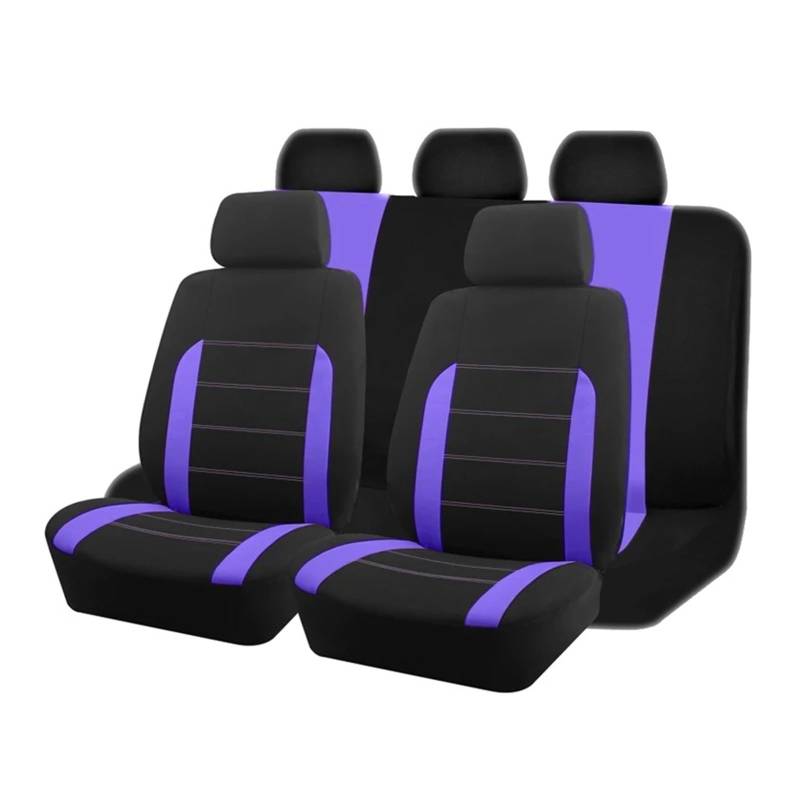 Autositzbezüge Universal Stoff Autositzbezüge Für Die Meisten Autos SUV LKW Vans Autozubehör Innenausstattung Sitzbezüge Autositzschutz Auto Schonbezüge(Purple 5 seat) von FRVVPL