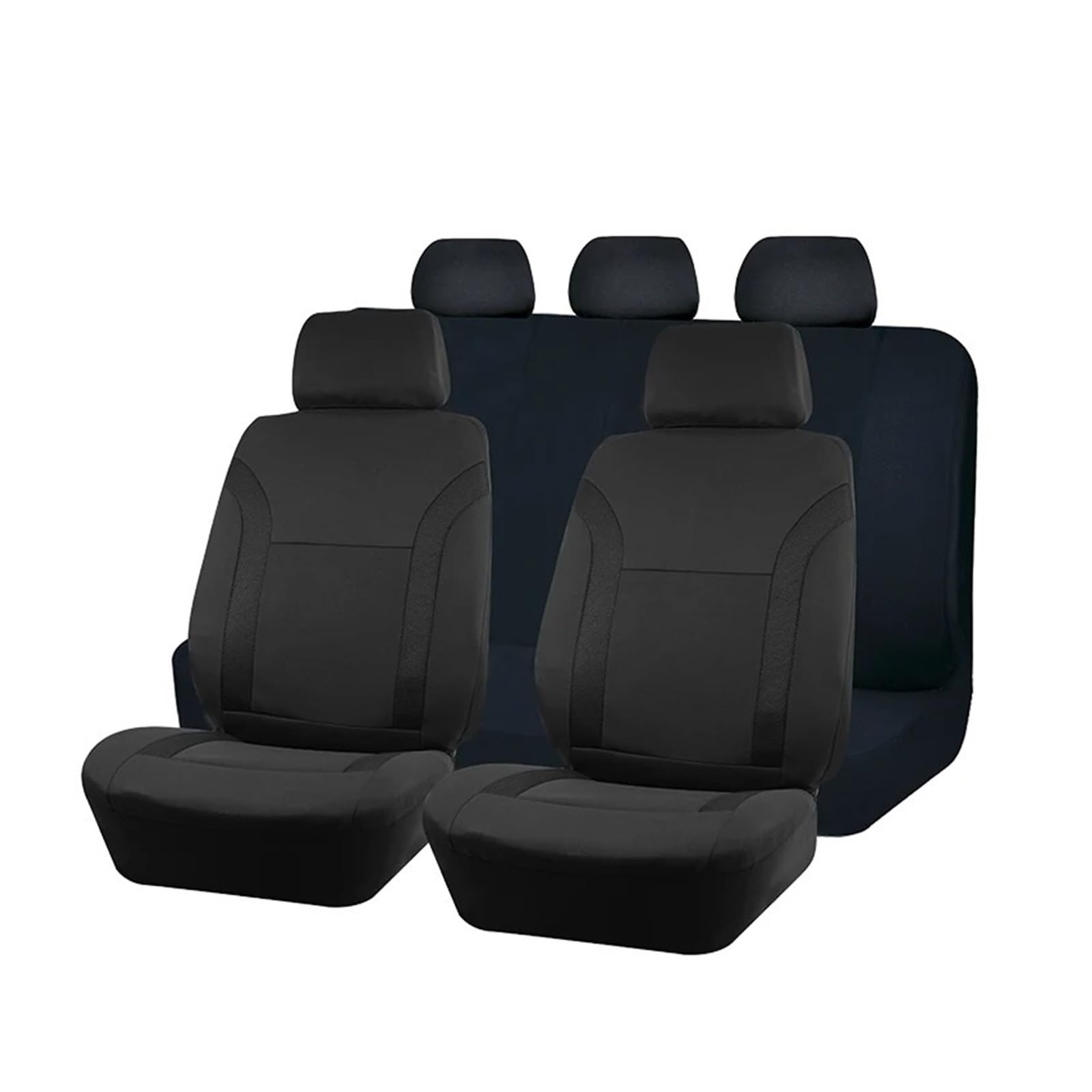 FRVVPL Autositzbezüge 2 Mm Schaumstoff Sport Universal Polyester Autositzbezug-Set Autositzschutz Für Auto SUV Auto Schonbezüge(TypeA Black 5 seat) von FRVVPL