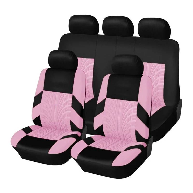 FRVVPL Autositzbezüge Autositzbezüge Komplettset Universal Für Sitzschoner Autozubehör Für FIAT Für Strada Auto Schonbezüge(PINK Full Set) von FRVVPL