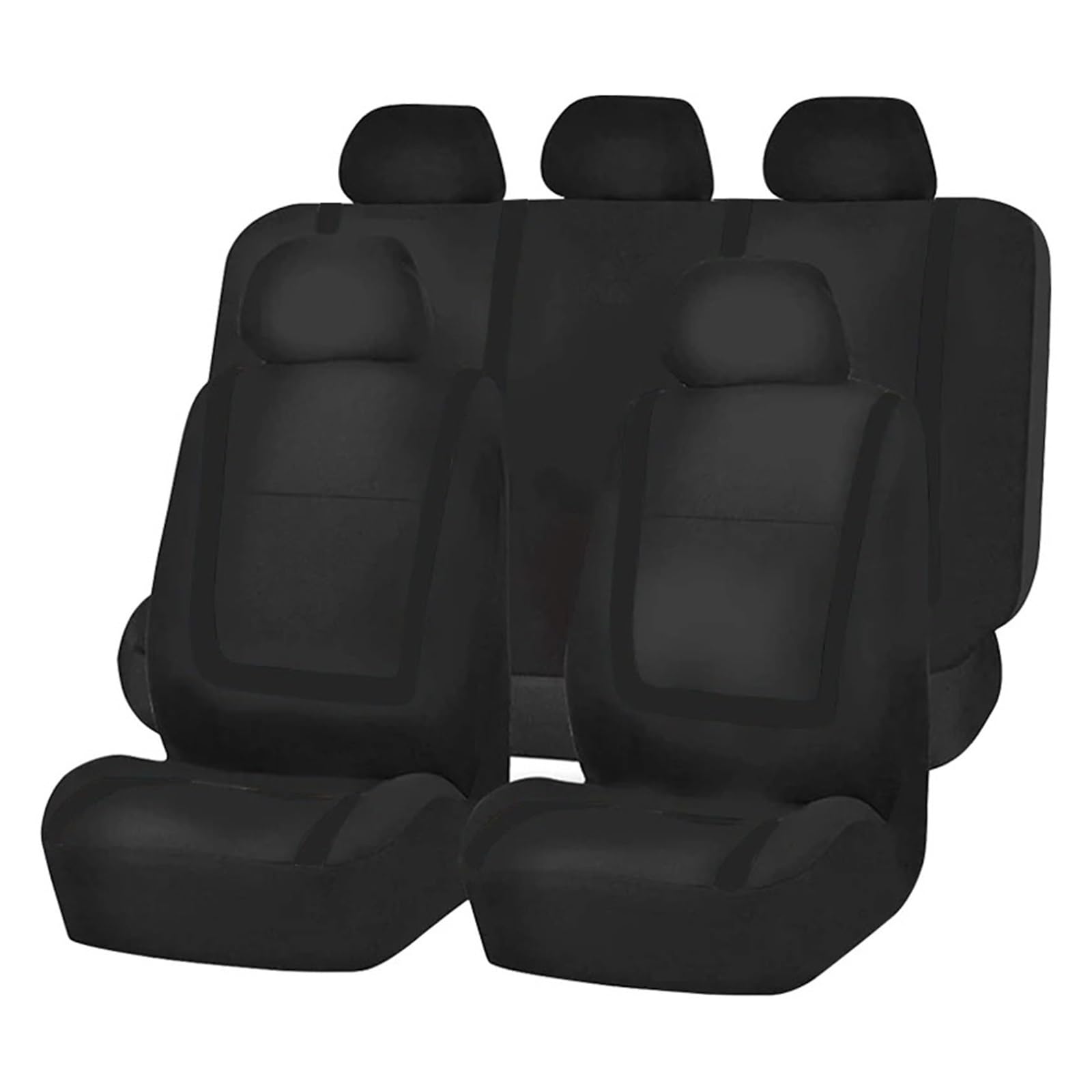 FRVVPL Autositzbezüge Autositzbezug Stoff Universal Polyester Atmungsaktiv Waschbar Für Auto LKW Van SUV Autositzschutz Auto Schonbezüge(Black 5 Seat) von FRVVPL