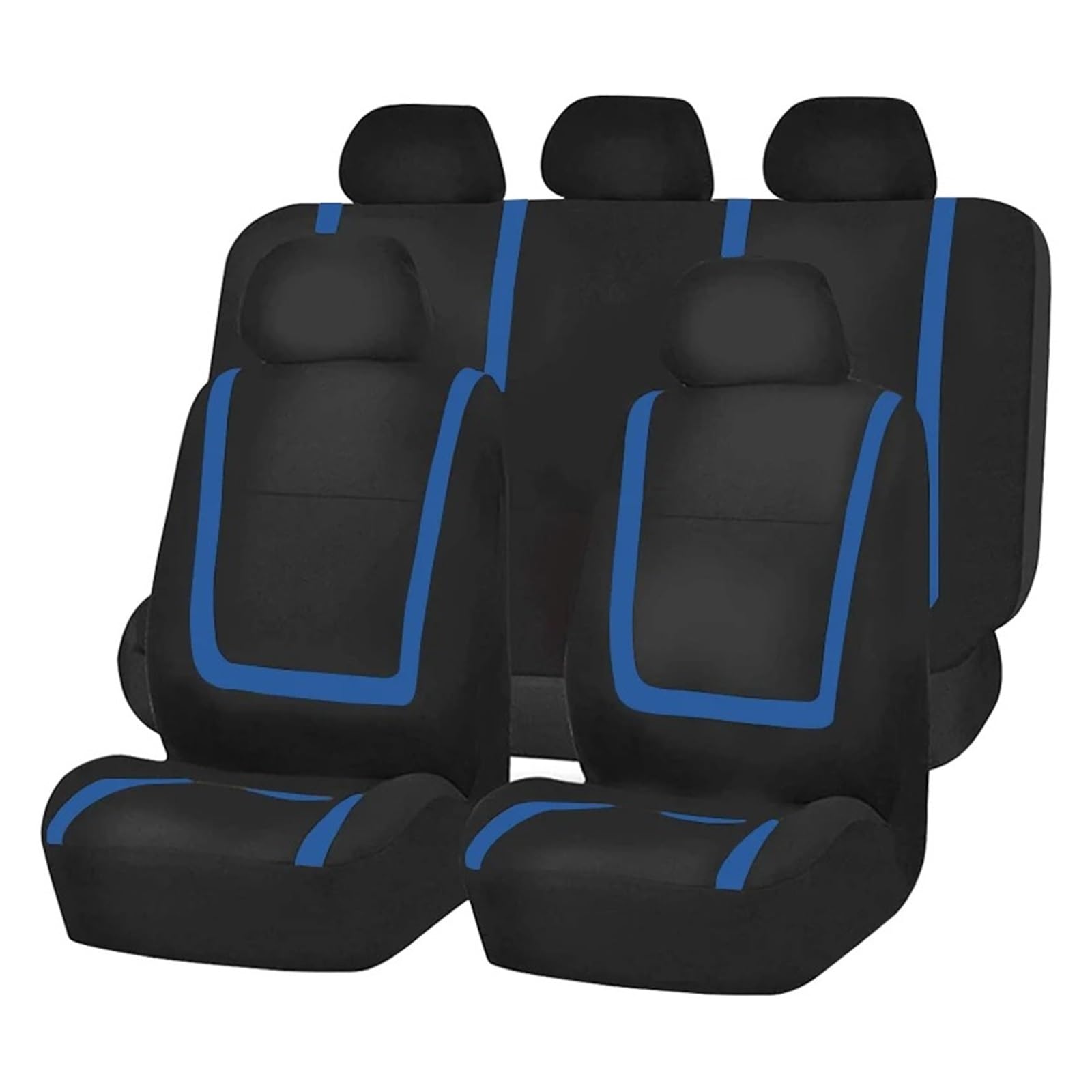 FRVVPL Autositzbezüge Autositzbezug Stoff Universal Polyester Atmungsaktiv Waschbar Für Auto LKW Van SUV Autositzschutz Auto Schonbezüge(Blue 5 seat) von FRVVPL