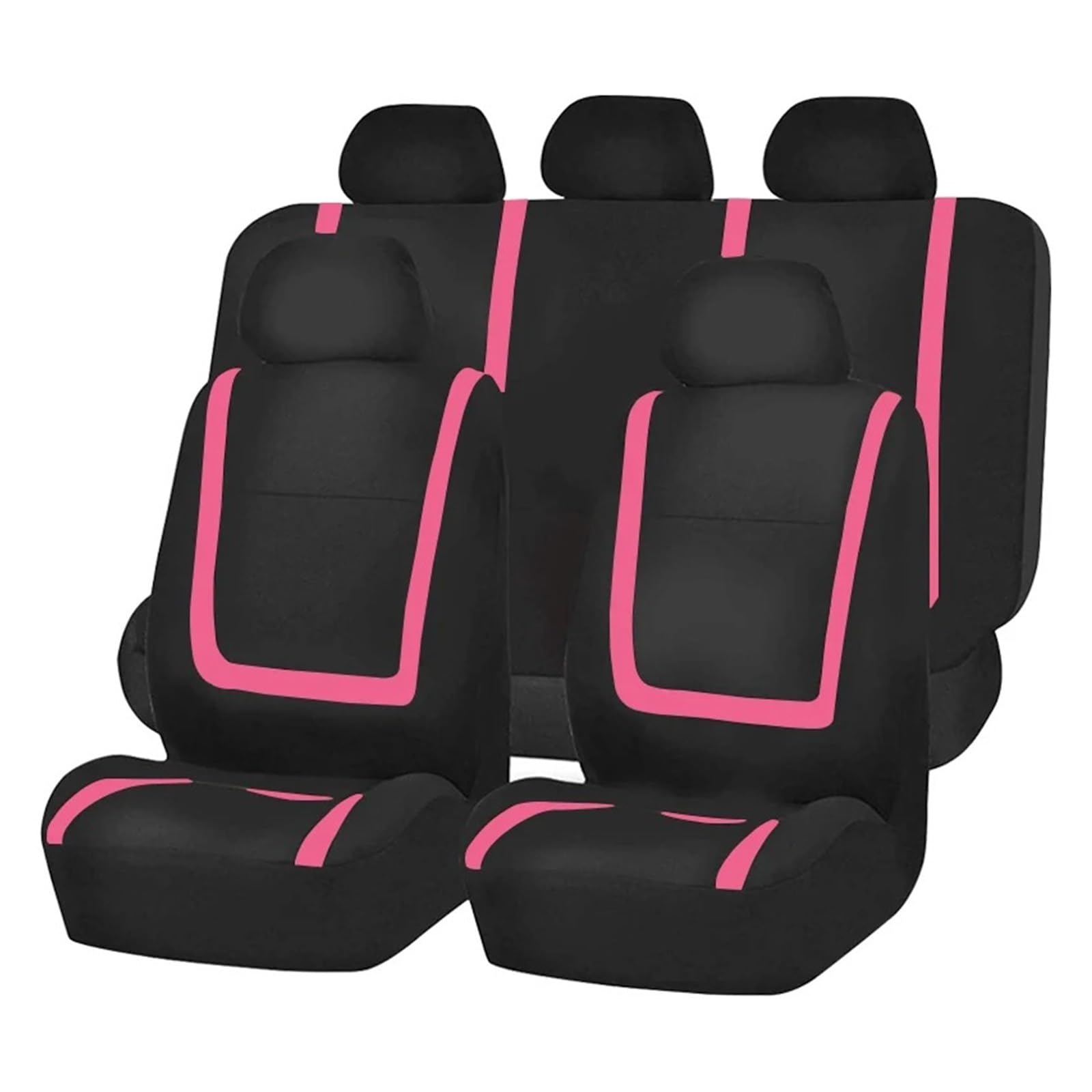 FRVVPL Autositzbezüge Autositzbezug Stoff Universal Polyester Atmungsaktiv Waschbar Für Auto LKW Van SUV Autositzschutz Auto Schonbezüge(Pink 5 seat) von FRVVPL