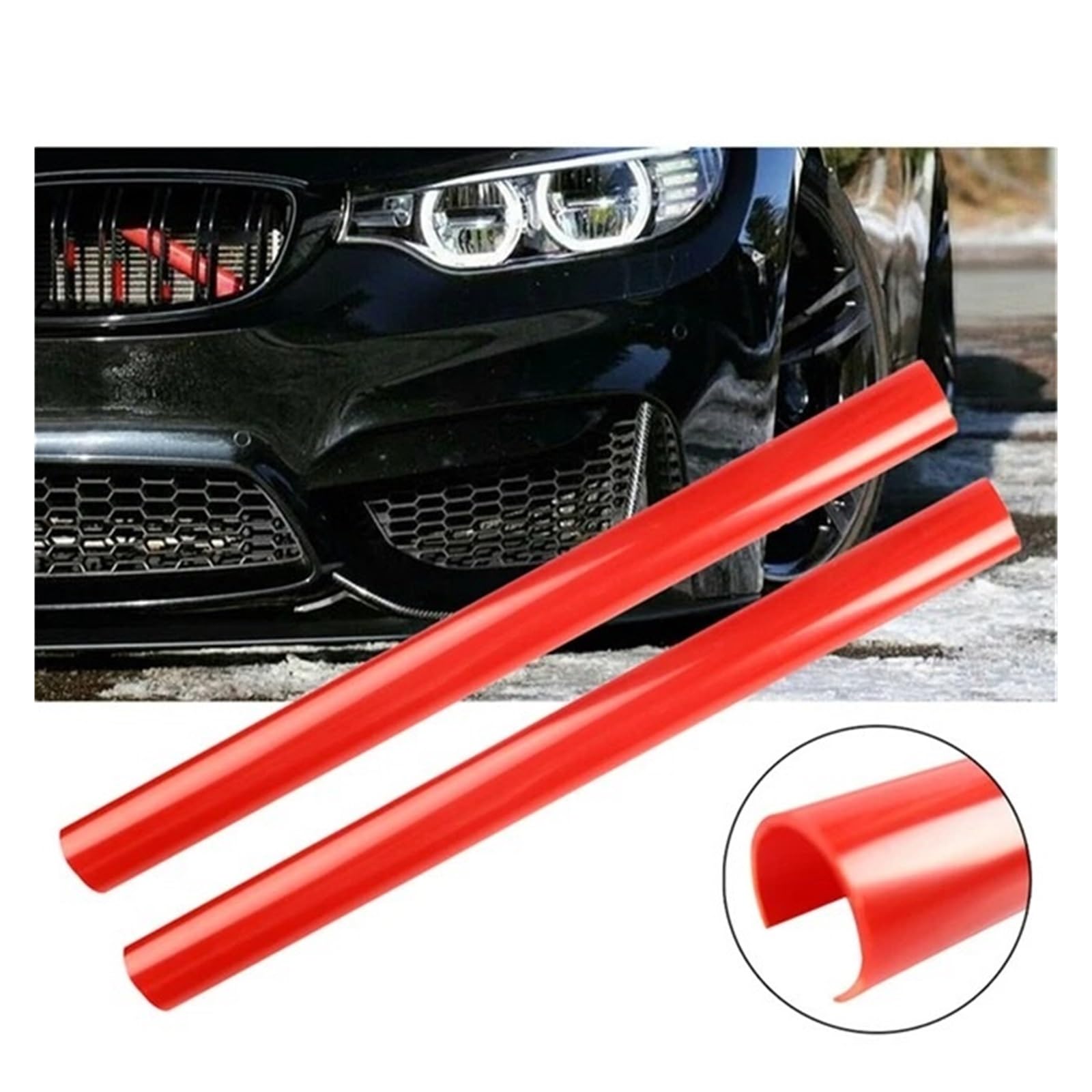 Front Kühlergrille Auto Grill Bar Front Grille Trim Streifen Abdeckung Rahmen Aufkleber Für F30 Für F10 Für F20 Für F11 Für F31 Für F07 Für F32 Für F33 Für F34 Für F36 Grill Kühlergrill Vorne(A-Red) von FRVVPL