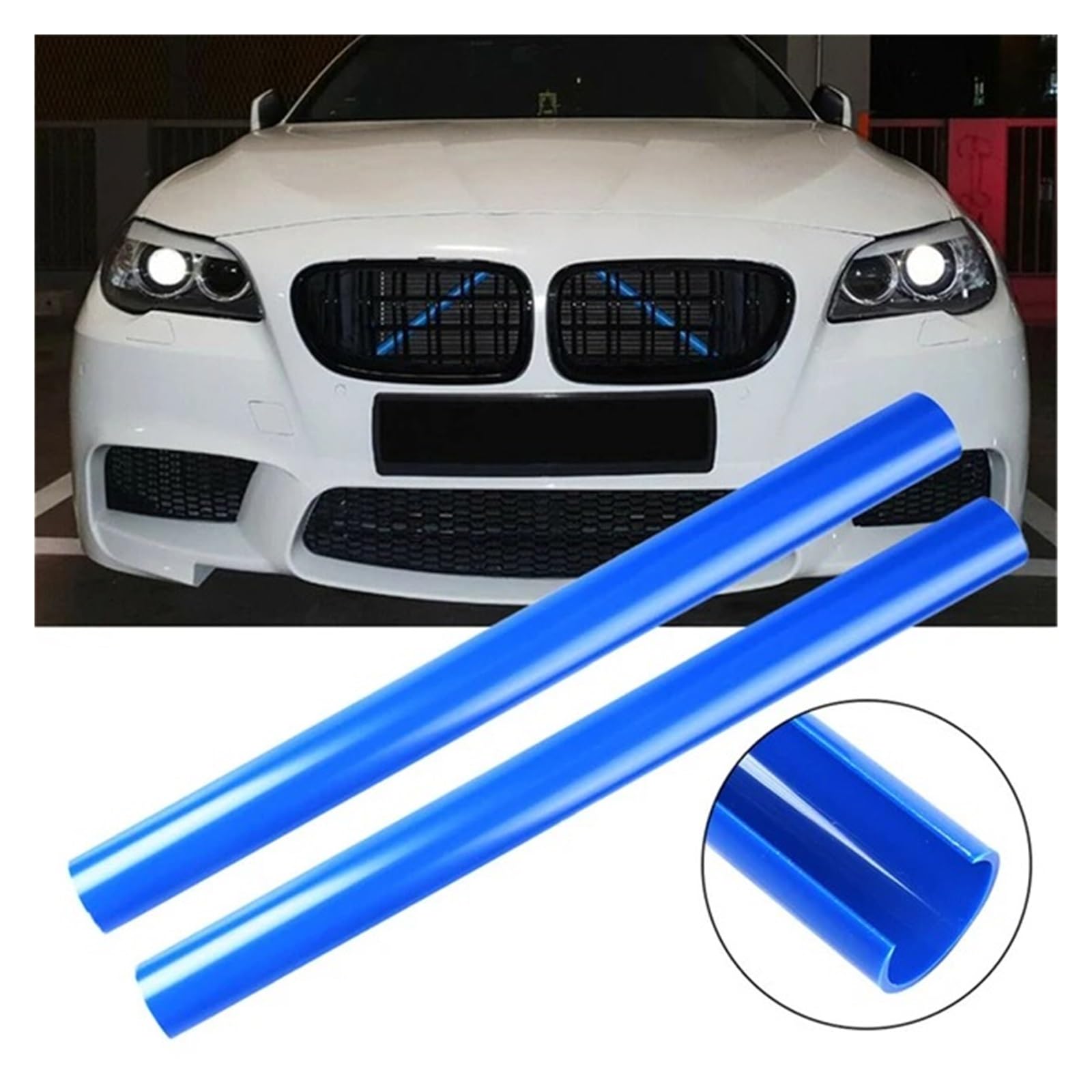 Front Kühlergrille Auto Grill Bar Front Grille Trim Streifen Abdeckung Rahmen Aufkleber Für F30 Für F10 Für F20 Für F11 Für F31 Für F07 Für F32 Für F33 Für F34 Für F36 Grill Kühlergrill Vorne(B-Blue) von FRVVPL