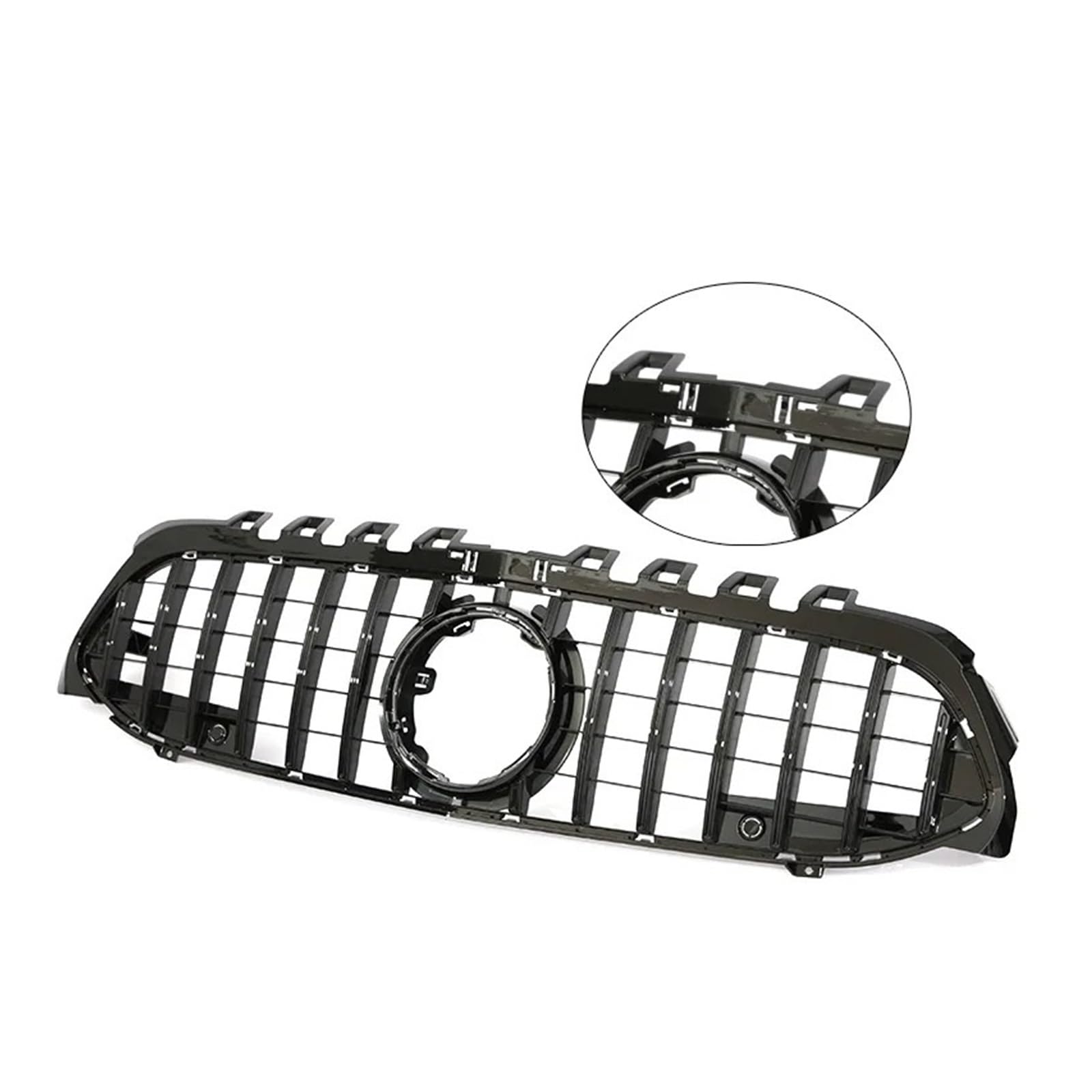 Front Kühlergrille Für Für Benz Für EINE Klasse Für V177 Für W177 2019 2020 2021 2022 Frontschürze Für A35 Für A45 Schwarz Chorme Grille Für A200 Für A180 Grill Kühlergrill Vorne(14 GT Black WO Cam) von FRVVPL