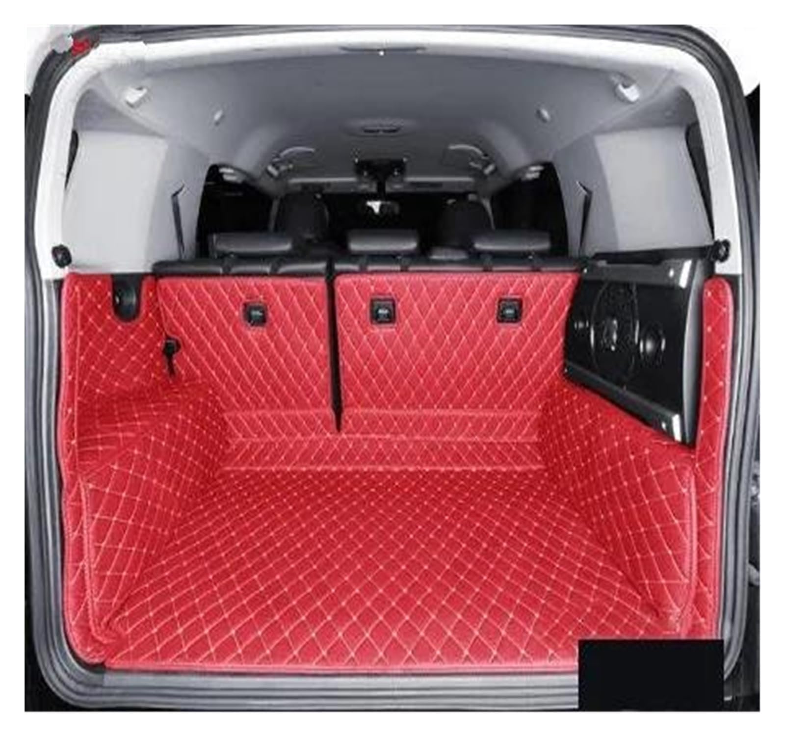 Kofferraummatte Auto-Kofferraummatte Cargo-Liner Leder Für Toyota Für FJ Für Cruiser 2008 2009 2010 2011 2012 2013 2014 2015 2016 2017 2018 2019 Kofferraum Schutzmatte(Wine red,B) von FRVVPL