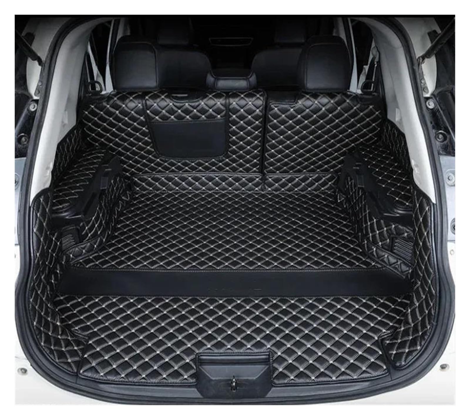 Kofferraummatte Auto Kofferraummatten Leder Teile Liner Styling Anti-Schmutz-Schutzschale Für Nissan Für X Trail T32 5 Sitze Zubehör Heckkofferraummatte Kofferraum Schutzmatte(Black Full Cover,A) von FRVVPL