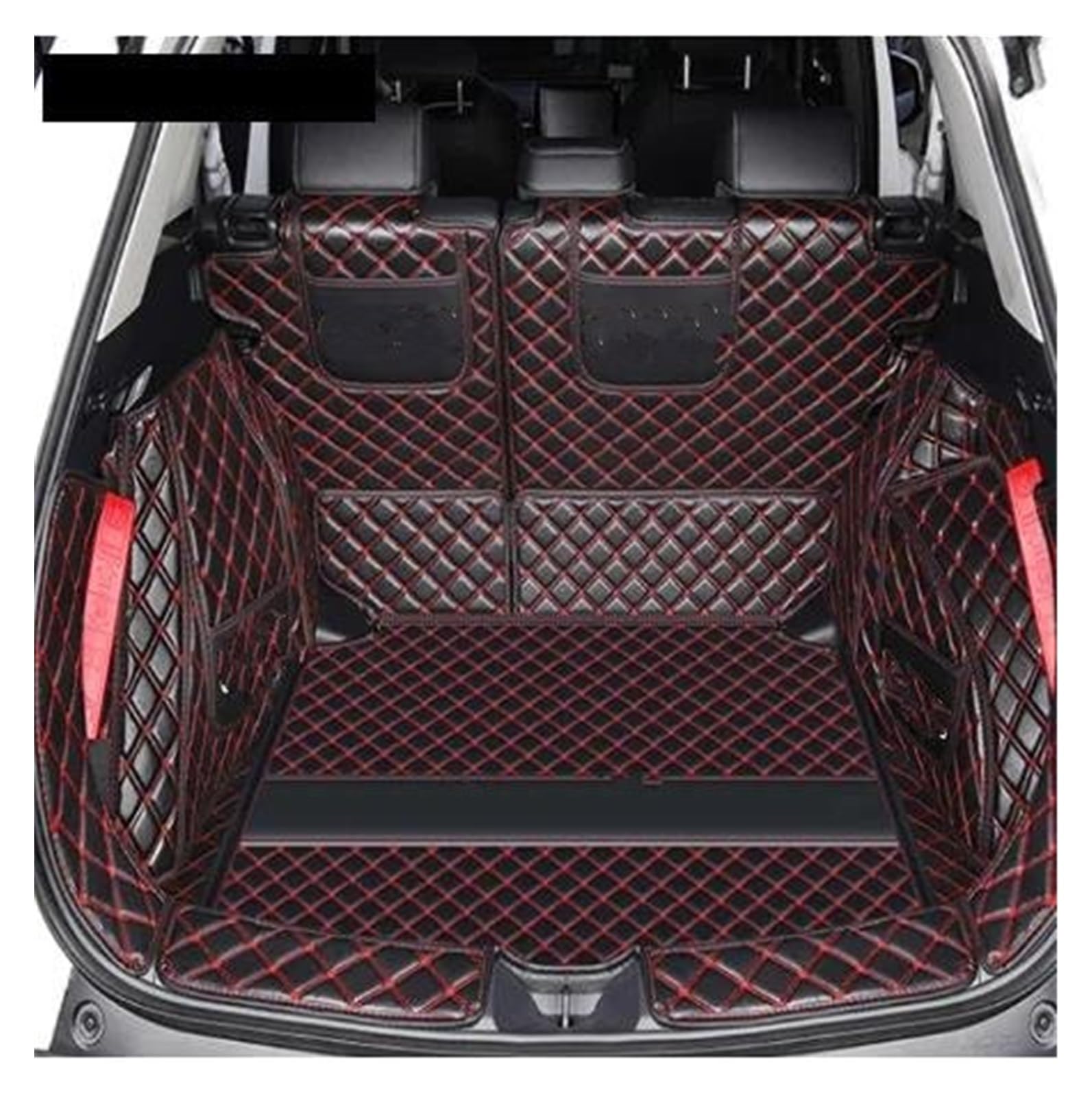 Kofferraummatte Für Corolla Für Cross 2022 2021 Leder Haltbare Cargo Liner Boot Teppiche Hinten Innen Dekoration Zubehör Custom Kofferraummatte Kofferraum Schutzmatte(Black with red A) von FRVVPL