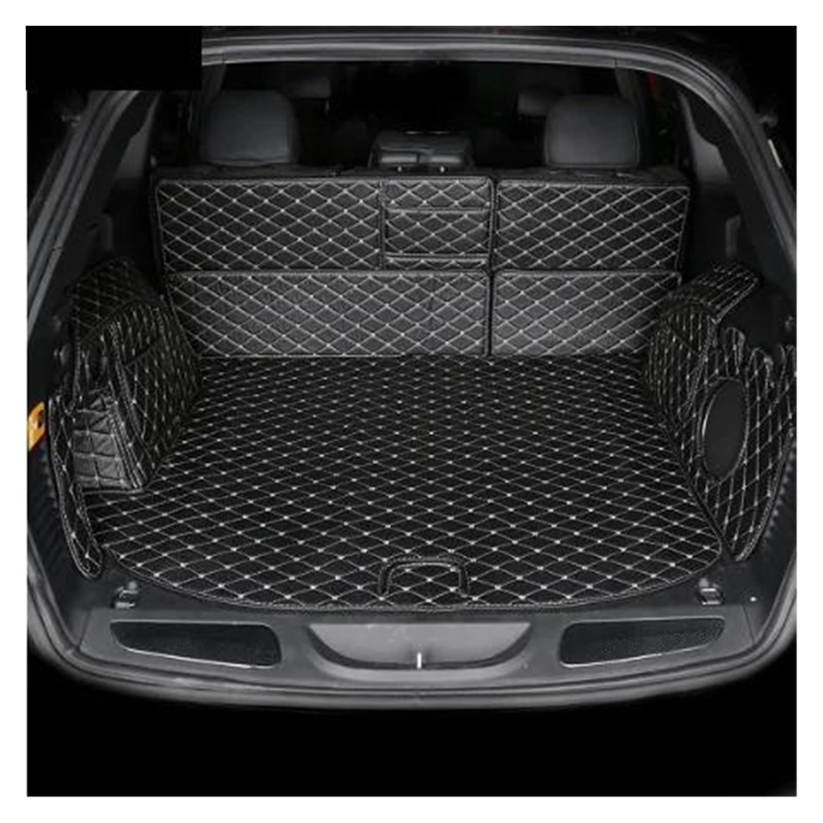 Kofferraummatte Für Jeep Für Grand Für Cherokee 2011-2020 2018 2017 2016 2015 2014 2013 2012 Schutzzubehör Kofferraum Cargo Liner Abdeckmatte Kofferraum Schutzmatte(Black-Beige Line) von FRVVPL