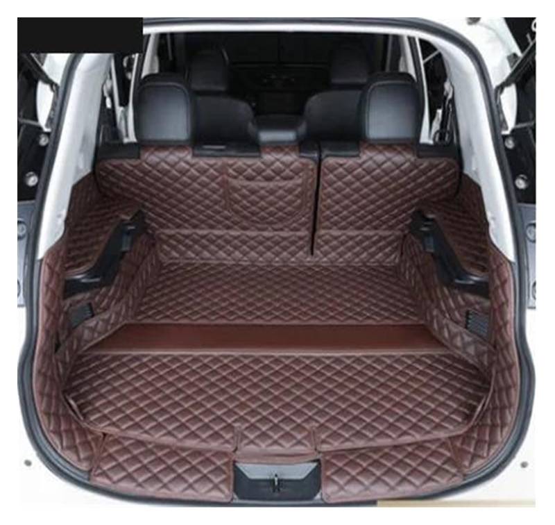 Kofferraummatte Für Nissan Für X-Trail Für Xtrail T32 7 Sitze 2018-2014 2019 wasserdichte Kofferraumteppiche Cargo Liner Komplettset Kofferraummatten Kofferraum Schutzmatte(Coffee,A) von FRVVPL