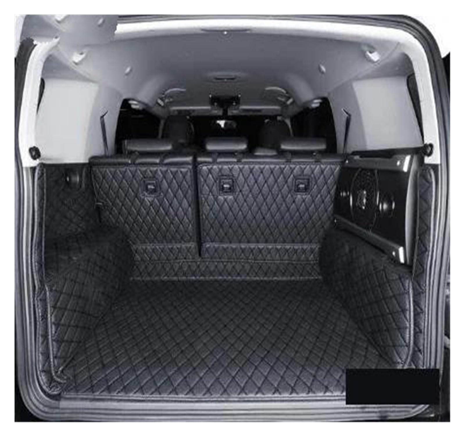 Kofferraummatte Für Toyota Für FJ Für Cruiser 2008 2009 2010 2011 2012 2013 2014 2015 2016 2017 2018 2019 Auto Kofferraummatte Cargo-Liner Leder Kofferraum Schutzmatte(Schwarz,B) von FRVVPL