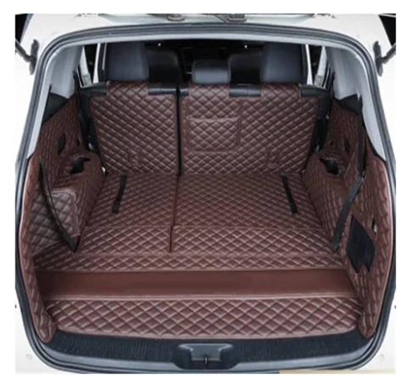 Kofferraummatte Spezielle Kofferraummatten Für Toyota Für Highlander 2009-2016 2017 2018 Wasserdicht 6D Volle Abdeckung Teppiche Teppichkoffer Liner Heckpolster Kofferraum Schutzmatte(Black Beige,C) von FRVVPL