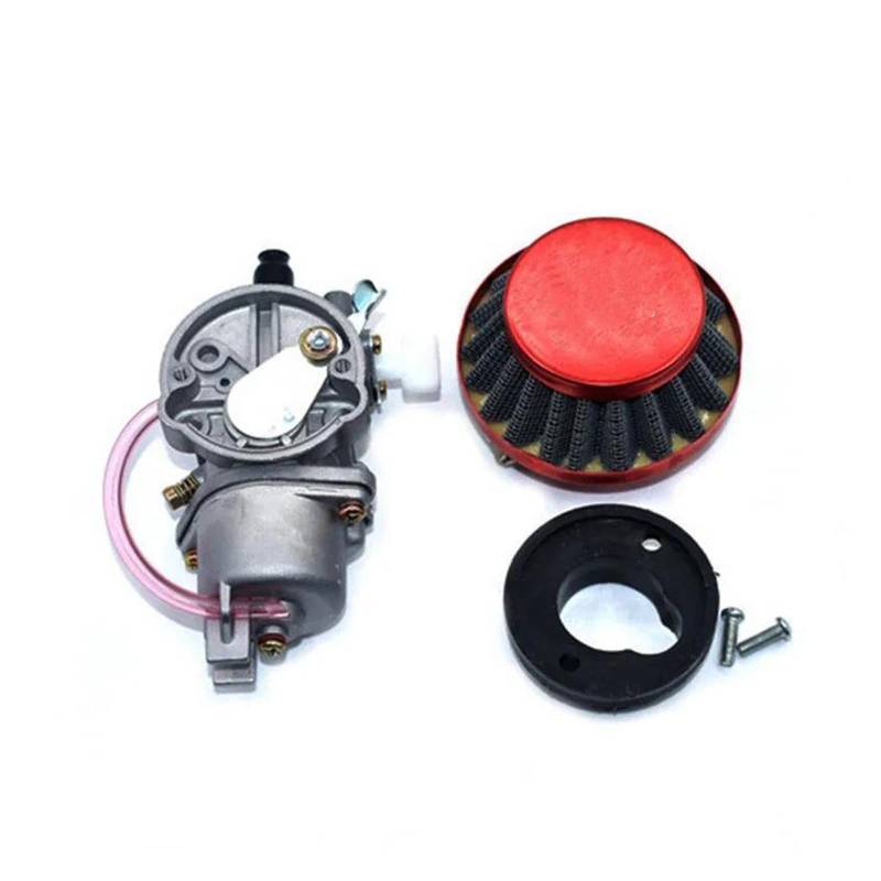 Motorrad Vergaser Carb Für 47cc 49cc Vergaser mit 44mm Luftfilter Mini Motor Dirt Pit Pocket Bike ATV Quad Go Kart(Rot) von FRVVPL