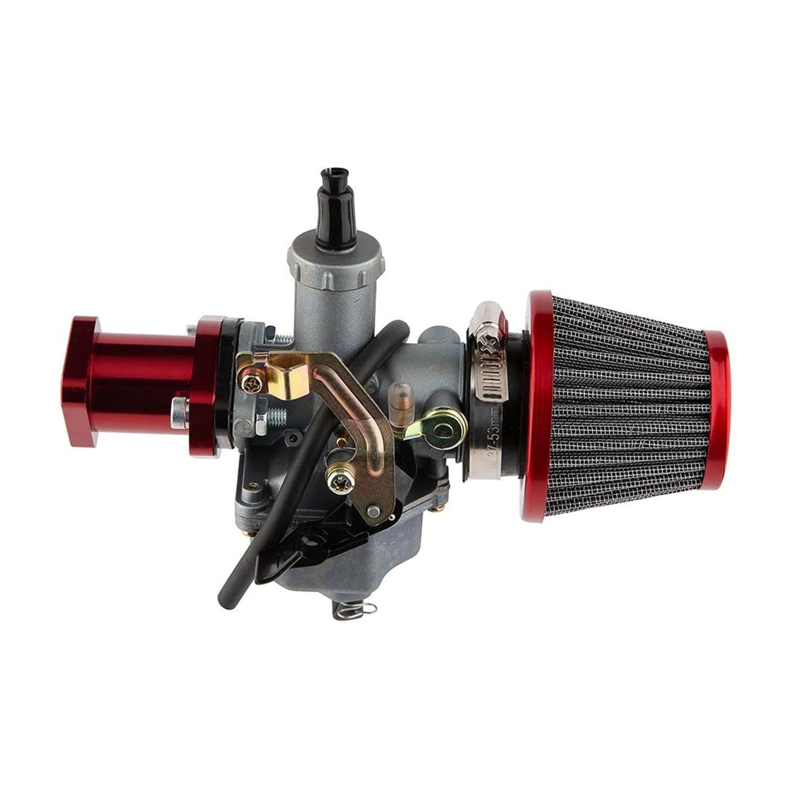 Motorrad Vergaser Carb Motorrad PZ26 Vergaser Aluminium Kit Für CB125 XL125S TRX250 Für TRX 250EX XR100 XR200 CG CB 125 150 Cc ATV Quad Dirt Bike(Cable red) von FRVVPL