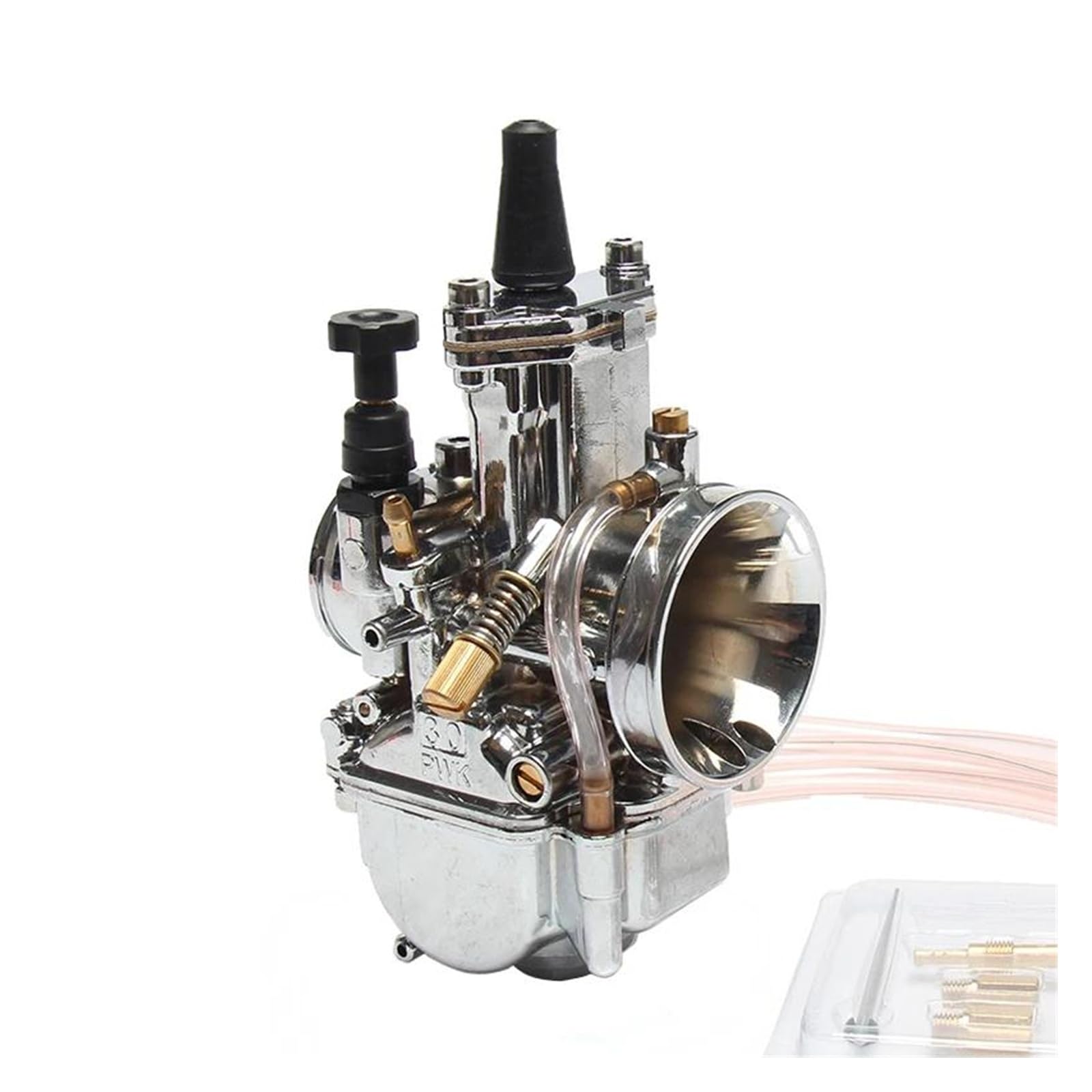 Motorrad Vergaser Carb Universal 28 30 32 34mm Galvanisieren Silber Für PWK Vergaser Mit Power Jet Für 85 100 125 150 175 250 300cc Dirt Bike Pit Bike(32mm) von FRVVPL