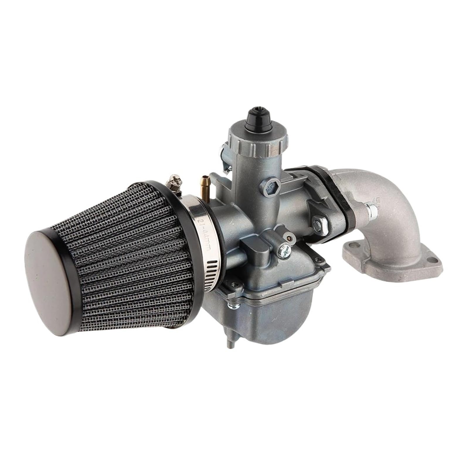 Motorrad Vergaser Carb VM22 26mm Aluminium-Vergaser-Kit 56-2 6-Loch-Motorrad Für Mikuni-Ansaugrohr 110ccm 125ccm 140ccm Für Lifan YX Zubehör(56-2 Silver Black) von FRVVPL