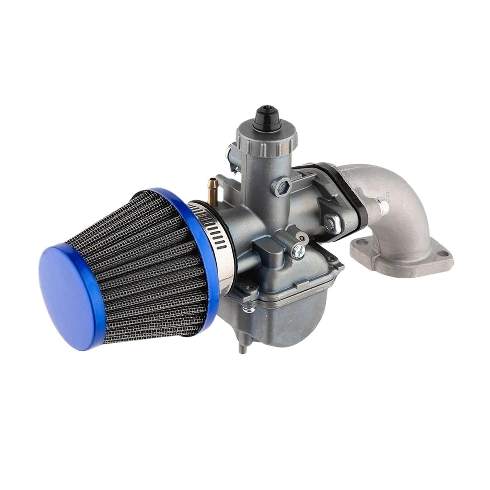 Motorrad Vergaser Carb VM22 26mm Aluminium-Vergaser-Kit 56-2 6-Loch-Motorrad Für Mikuni-Ansaugrohr 110ccm 125ccm 140ccm Für Lifan YX Zubehör(56-2 Silver Blue) von FRVVPL