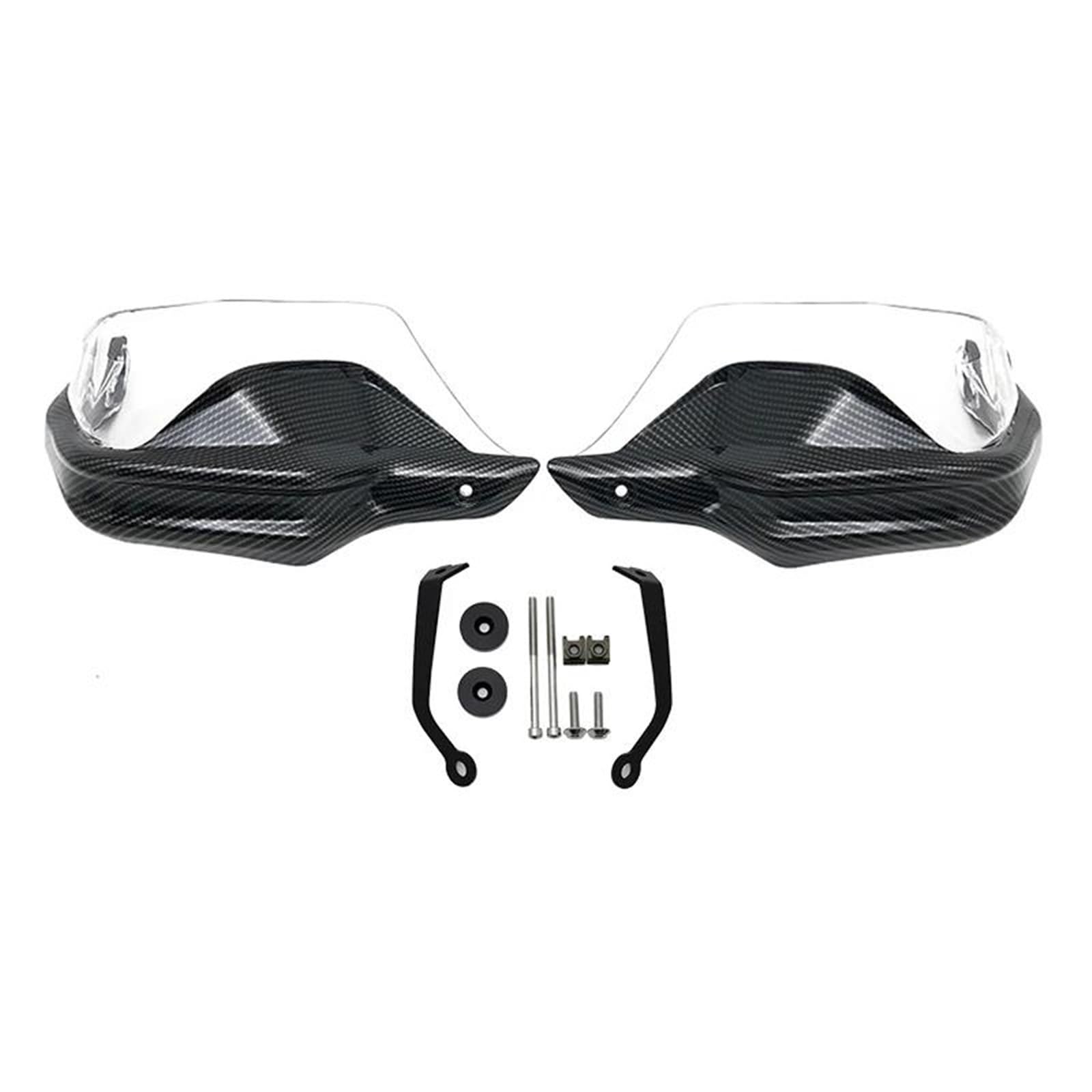 Motorrad Griffschutz Für Transalp750 XL750 Für Transalp 750 Handschutz Motorrad Handprotektoren Lenker Wachen Windschutzscheibe(Carbon Clear Set) von FSOZDBBPL