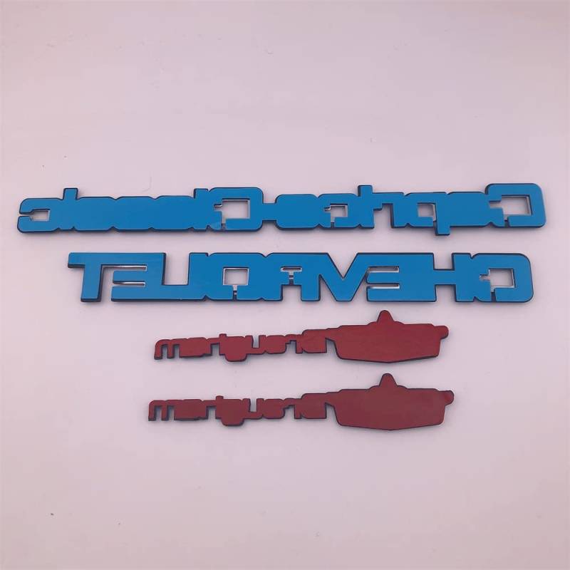 Set mit 4 Worten für 1980–1990 Caprice Classic Brougham LS 3D Buchstaben Auto Kofferraum Namensschild Emblem Aufkleber Aufkleber Aufkleber von FTC