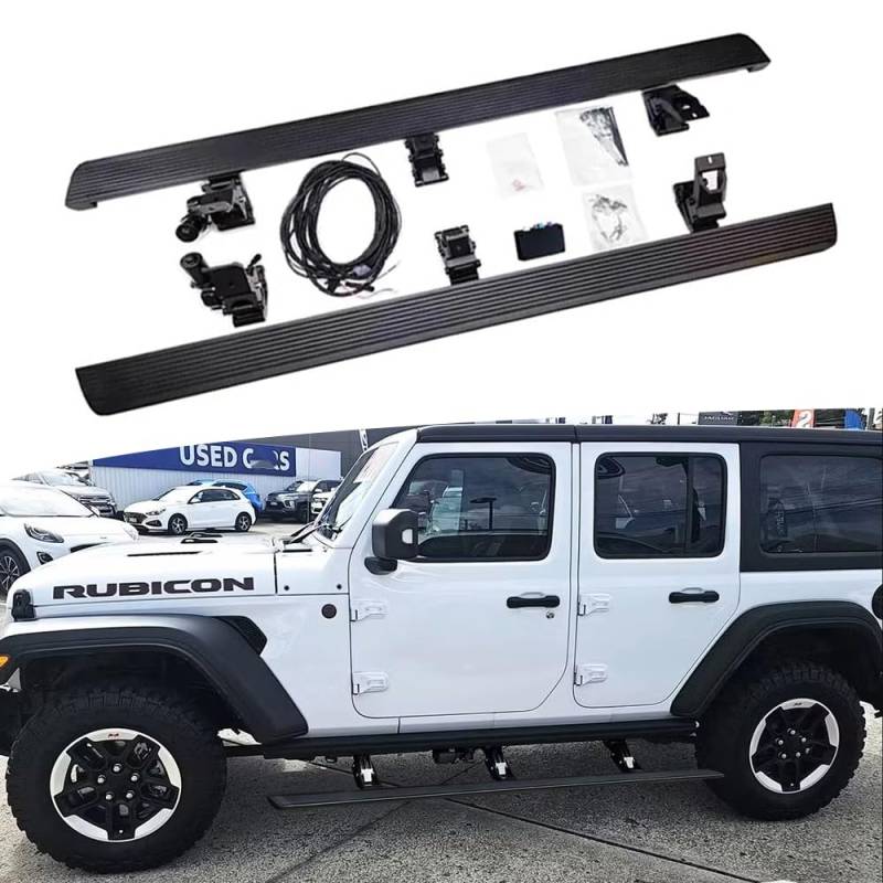 FTAPACCE 2 x einsetzbare Trittbretter, Power-Seitenstufen, passend für Jeep Wrangler 4-Türer JL 2018–2025 Seitenschritten, Nerf Bars von FTAPACCE