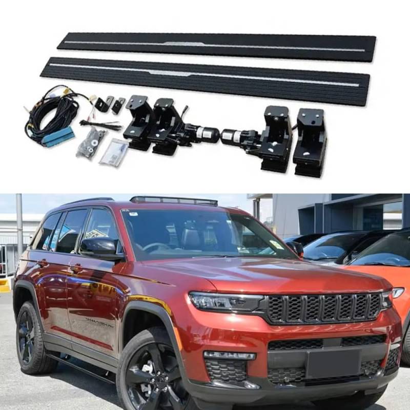 FTAPACCE 2 x elektrische Trittbretter, einsetzbare Power-Seitenstufen, passend für Jeep 2-reihige Grand Cherokee WL74 2022–2025 von FTAPACCE