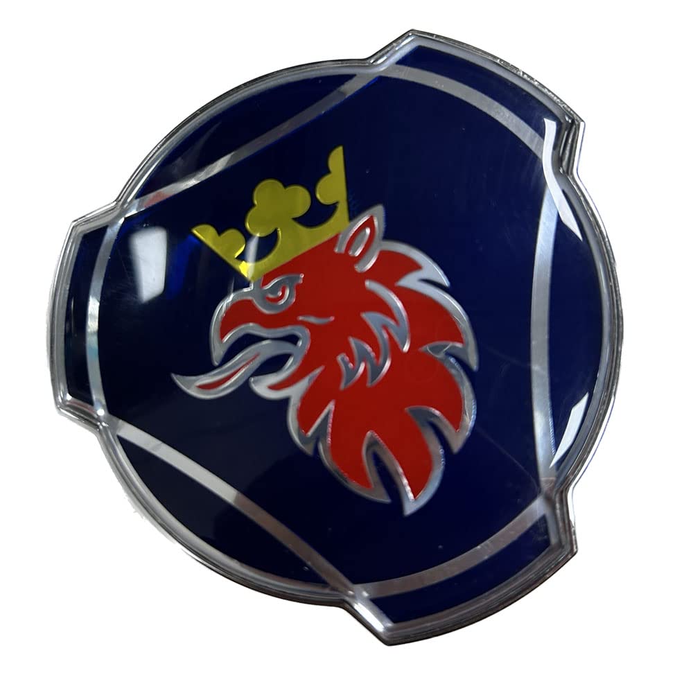 1 STÜCK Für SAAB Scania Griffin Abzeichen LKW Benutzerdefinierte Logo 80mm ABS Auto Kühlergrill Motorhaube Emblem (Blue) von FTC