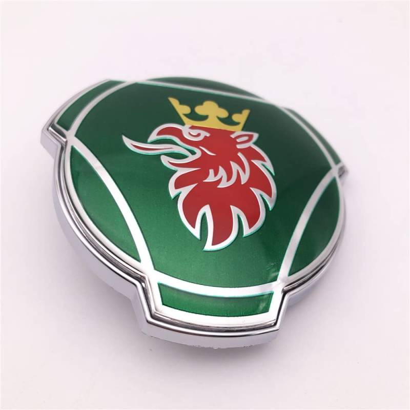 1 Stück für Scania Griffin Abzeichen LKW Custom Logo 80 mm ABS Auto Kühlergrill Motorhaube Emblem Aufkleber (grün) von FTC