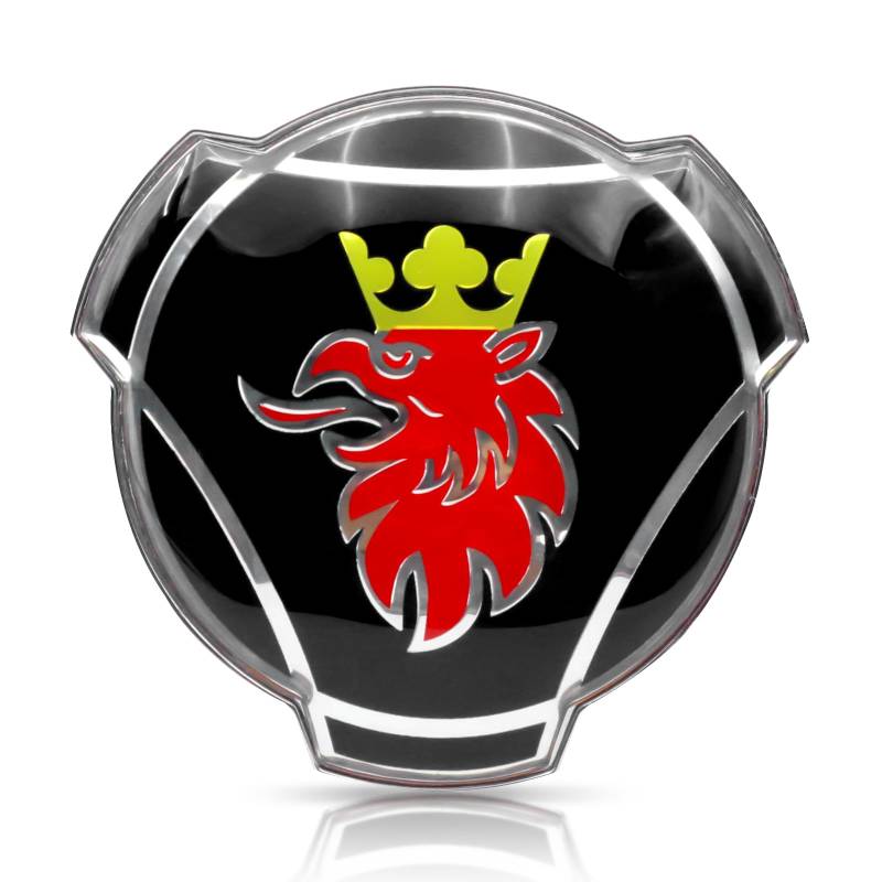 1 x Aufkleber für Scania Griffin, für LKW, individuelles Logo, Kühlergrill, Motorhaube, Emblem, Aufkleber (schwarz) von FTC