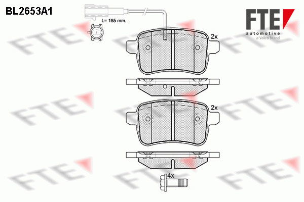 Bremsbelagsatz, Scheibenbremse Hinterachse FTE BL2653A1 von FTE