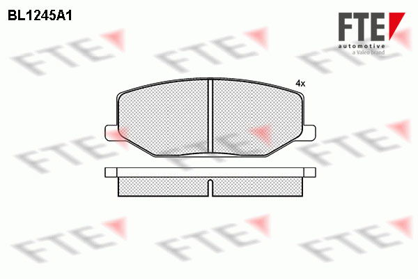 Bremsbelagsatz, Scheibenbremse Vorderachse FTE BL1245A1 von FTE