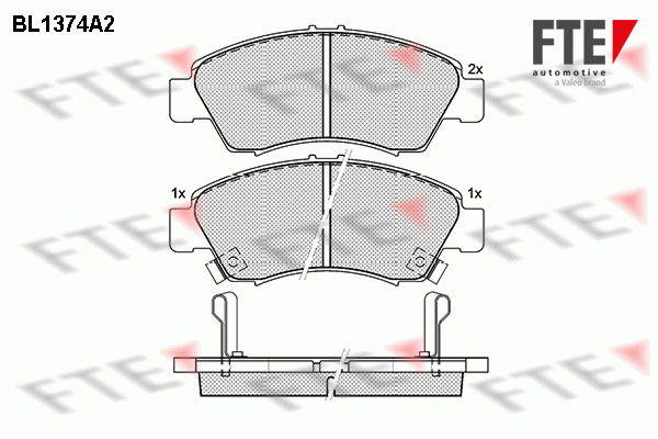 Bremsbelagsatz, Scheibenbremse Vorderachse FTE BL1374A2 von FTE