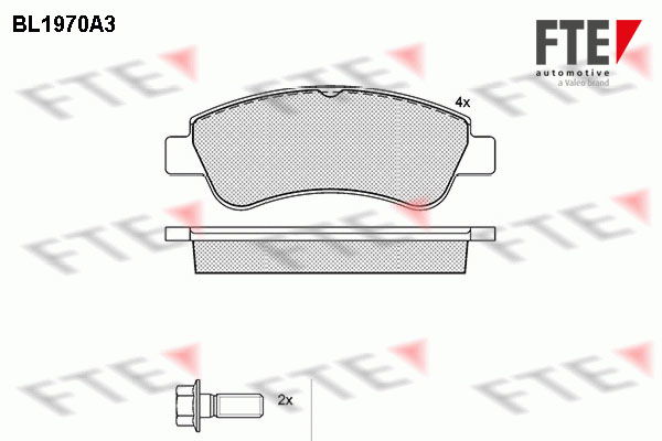 Bremsbelagsatz, Scheibenbremse Vorderachse FTE BL1970A3 von FTE