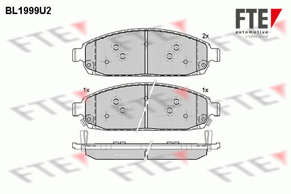 Bremsbelagsatz, Scheibenbremse Vorderachse FTE BL1999U2 von FTE