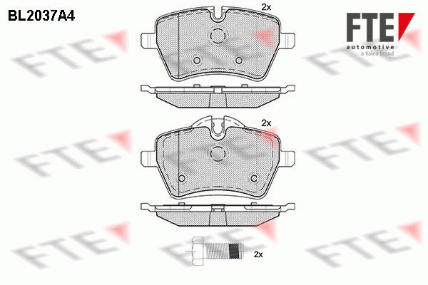 Bremsbelagsatz, Scheibenbremse Vorderachse FTE BL2037A4 von FTE