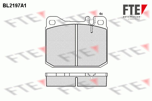 Bremsbelagsatz, Scheibenbremse Vorderachse FTE BL2197A1 von FTE