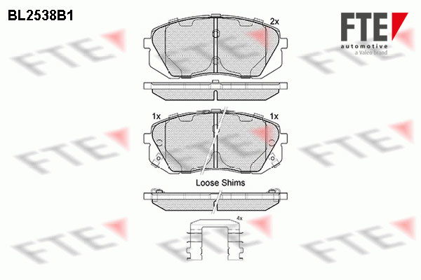 Bremsbelagsatz, Scheibenbremse Vorderachse FTE BL2538B1 von FTE