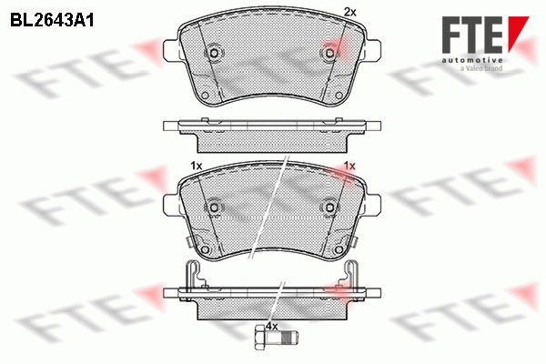 Bremsbelagsatz, Scheibenbremse Vorderachse FTE BL2643A1 von FTE