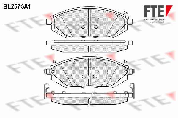 Bremsbelagsatz, Scheibenbremse Vorderachse FTE BL2675A1 von FTE