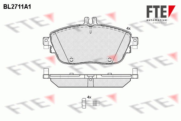 Bremsbelagsatz, Scheibenbremse Vorderachse FTE BL2711A1 von FTE