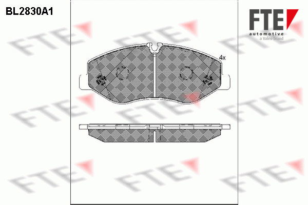 Bremsbelagsatz, Scheibenbremse Vorderachse FTE BL2830A1 von FTE