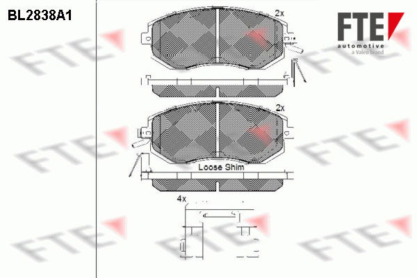 Bremsbelagsatz, Scheibenbremse Vorderachse FTE BL2838A1 von FTE