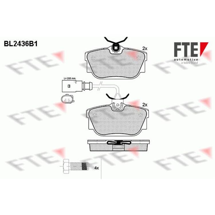 FTE Bremsbel?ge hinten Ford Galaxy Seat Alhambra VW Sharan Transporter von FTE