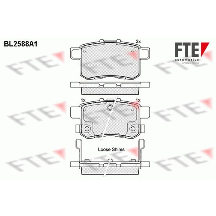 FTE Bremsbel?ge hinten Honda Accord von FTE