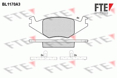 Fte Bremsbelagsatz, Scheibenbremse [Hersteller-Nr. 9010048] für Seat, VW von FTE