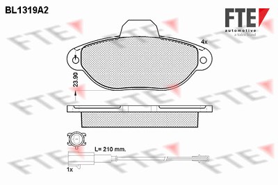 Fte Bremsbelagsatz, Scheibenbremse [Hersteller-Nr. 9010107] für Fiat, Ford von FTE