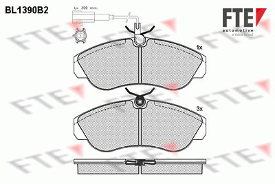 Fte Bremsbelagsatz, Scheibenbremse [Hersteller-Nr. 9010163] für Citroën, Fiat, Peugeot von FTE