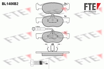 Fte Bremsbelagsatz, Scheibenbremse [Hersteller-Nr. 9010181] für Fiat, Lancia von FTE