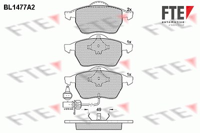 Fte Bremsbelagsatz, Scheibenbremse [Hersteller-Nr. 9010208] für Ford, Seat, VW von FTE