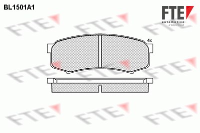 Fte Bremsbelagsatz, Scheibenbremse [Hersteller-Nr. 9010225] für Mitsubishi, Toyota von FTE